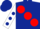Silk - Dark Blue, large Red spots, White sleeves, Dark Blue spots