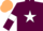 Silk - Maroon, White star and armlets, Beige cap