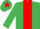 Silk - Emerald Green, Red stripe, Red star on cap
