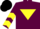 Silk - MAROON, yellow inverted triangle, yellow chevrons on sleeves, black cap