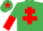 Silk - EMERALD GREEN, red cross of lorraine, halved sleeves, red star on cap