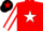Silk - RED, white star, white sleeves, red seams, black cap, red star