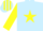 Silk - LIGHT BLUE, yellow star & sleeves, striped cap