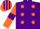 Silk - Purple, Orange spots, Orange sleeves, Purple armlets, striped cap