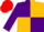 Silk - Purple and Gold (quartered), Red cap