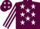 Silk - Maroon, White stars, striped sleeves and stars on cap