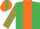 Silk - Emerald Green, Orange stripe, striped sleeves