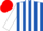 Silk - Royal Blue and White stripes, White sleeves, Red cap
