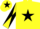Silk - Yellow, Black star, Yellow and Black diabolo on sleeves, Yellow cap, Black star