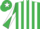 Silk - Emerald Green and White stripes, diabolo on sleeves, Emerald Green cap, White star