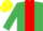 Silk - EMERALD GREEN, red panel, yellow cap