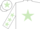 Silk - White, Light Green star, White sleeves, Light Green stars, White cap, Light Green star