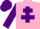 Silk - PINK, purple cross of lorraine & sleeves, purple cap