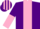 Silk - Purple, Pink stripe, halved sleeves, striped cap