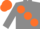 Silk - Grey, large Orange spots, Orange cap