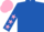 Silk - Royal Blue, Pink stars on sleeves, Pink cap