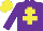 Silk - PURPLE, yellow cross of lorraine, yellow cap