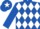 Silk - ROYAL BLUE & WHITE DIAMONDS, royal blue sleeves, white star on cap