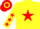 Silk - YELLOW, red star, red stars on sleeves, hooped cap