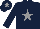 Silk - Dark blue, grey star and star on cap