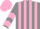 Silk - Grey and Pink stripes, chevrons on sleeves, Pink cap