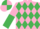 Silk - Pink and Emerald Green diamonds, halved sleeves, quartered cap