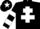 Silk - BLACK, white cross of lorraine, hooped sleeves, white star on cap