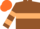 Silk - Brown, Beige hoop, hooped sleeves, Orange cap