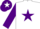 Silk - White, Purple star and sleeves, Purple cap, White star