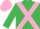 Silk - EMERALD GREEN, pink cross belts, pink cap