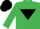 Silk - EMERALD GREEN, black inverted triangle, black cap