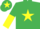 Silk - Emerald Green, Yellow star, halved sleeves and star on cap