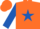Silk - Orange, royal blue star, royal blue sleeves and orange cap