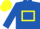 Silk - ROYAL BLUE, yellow hollow box, yellow armlet, yellow cap