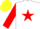 Silk - White, Red star and sleeves, Yellow cap