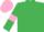Silk - Emerald Green, Pink armlets, Pink cap