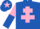 Silk - ROYAL BLUE, pink cross of lorraine, pink & royal blue halved sleeves, royal blue cap, pink star