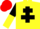 Silk - Yellow, Black Cross of Lorraine, Black and Yellow halved sleeves, Red cap