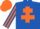 Silk - Royal Blue, Orange Cross of Lorraine, Royal Blue And Orange striped sleeves, Orange cap