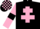 Silk - Black, pink cross of lorraine, pink sleeves, black armlets, check cap