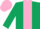 Silk - Dark Green, Pink stripe, Pink cap