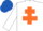 Silk - White, Orange Cross of Lorraine, Royal Blue cap