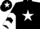 Silk - Black, White star, chevrons on sleeves, Black cap, White star