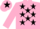 Silk - Pink, Black stars, Pink cap, Black star