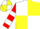 Silk - White and Yellow (quartered), Red and White hooped sleeves