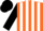 Silk - Orange and White stripes, Black sleeves and cap