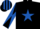Silk - BLACK, royal blue star, diabolo on sleeves, striped cap