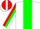 Silk - White, Red & Green Stripe, Red 'S' in