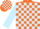 Silk - Orange, Light Blue Blocks on Sleeves,