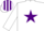 Silk - WHITE, purple star, striped cap